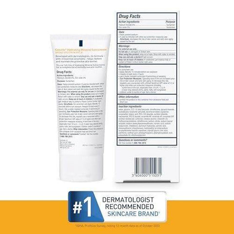Cerave Haydrating Mineral Sunscreen Broad Spectrum Spf 30 Face 75Ml - Vitamins House