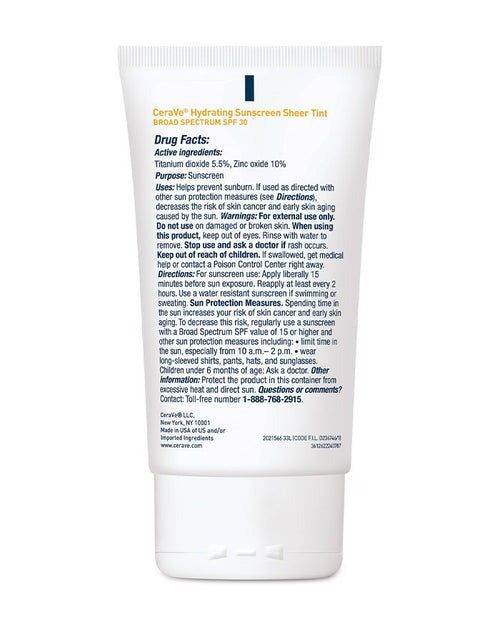 Cerave Haydrating Mineral Sunscreen Broad Spectrum Spf 30 Face Sheer Tint 50Ml - Vitamins House