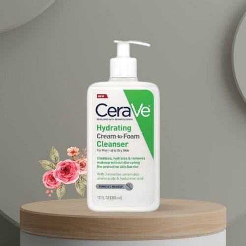 Cerave Hydrating Cream To Foam Cleanser For Normal To Dry Skin 355Ml - Vitamins House