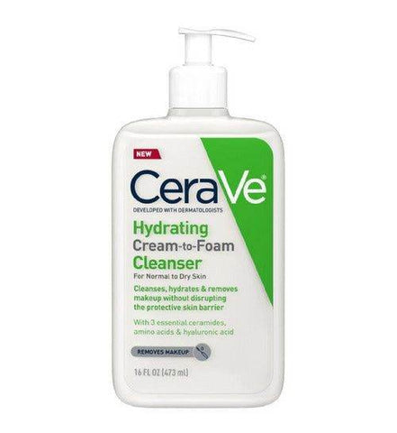 Cerave Hydrating Cream To Foam Cleanser For Normal To Dry Skin 473Ml - Vitamins House