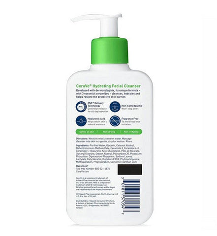 Cerave Hydrating Facial Cleanser For Normal To Dry Skin 355Ml - Vitamins House