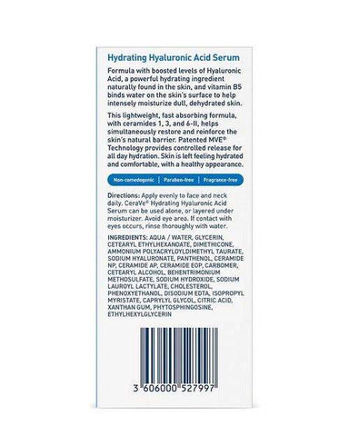 Cerave Hydrating Hyaluronic Acid Serum 30Ml - Vitamins House