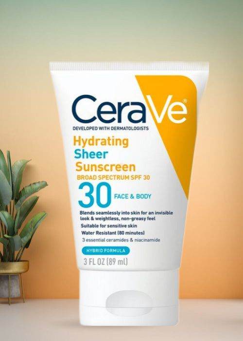 Cerave Hydrating Sheer Sunscreen Spf 30 Face & Body 89Ml - Vitamins House