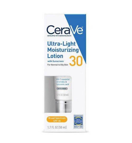 Cerave Ultra Light Moisturizing Lotion With Sunscreen Spf 30 For Normal To Oily Skin 50Ml - Vitamins House
