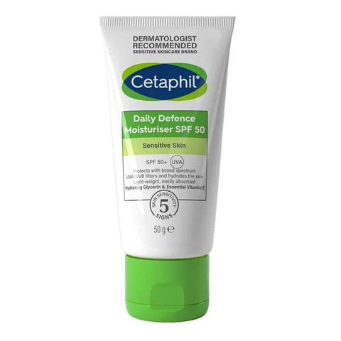 Cetaphil Daily Defence Moisturiser Face Sensitive Skin Spf 50+ UVA 50G - Vitamins House