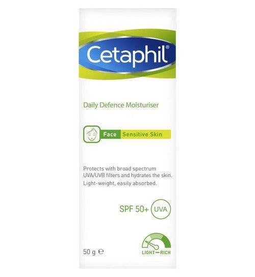 Cetaphil Daily Defence Moisturiser Face Sensitive Skin Spf 50+ UVA 50G - Vitamins House
