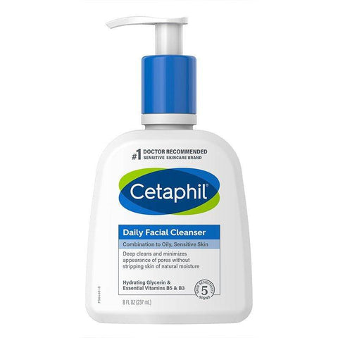 Cetaphil Daily Facial Cleanser Combination To Oily Sensitive Skin 237Ml - Vitamins House
