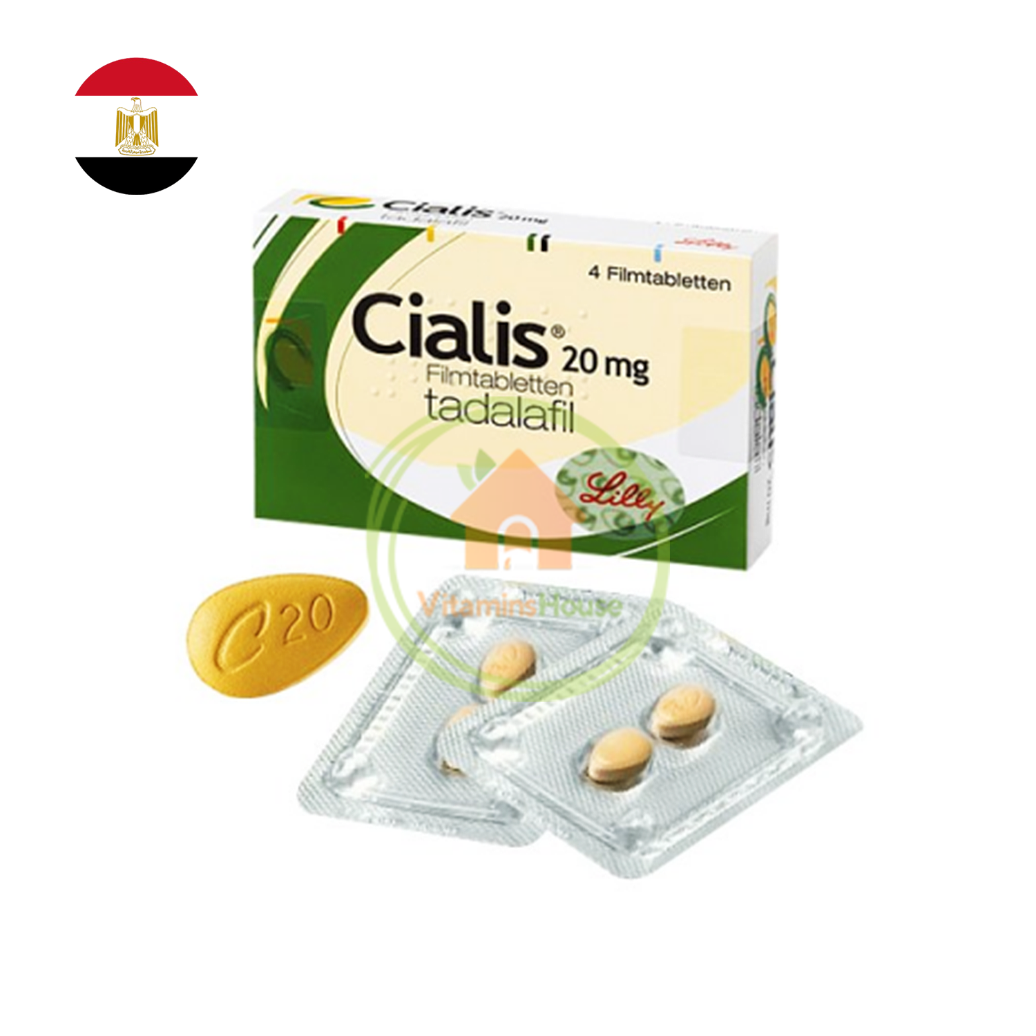 Cialis 20mg - 4 Tablets (Egypt) - Vitamins House