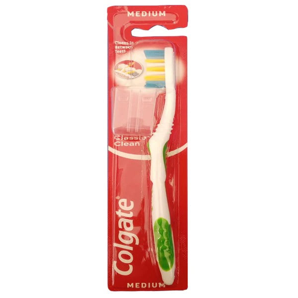 Colgate Classic Clean Medium Toothbrush (Green), 1 Ct