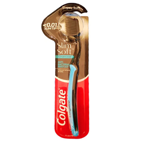 Colgate Slim Soft Charcoal Toothbrush (Blue), 1 Ct