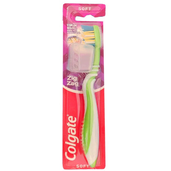 Colgate ZigZag Soft Toothbrush (Green), 1 Ct
