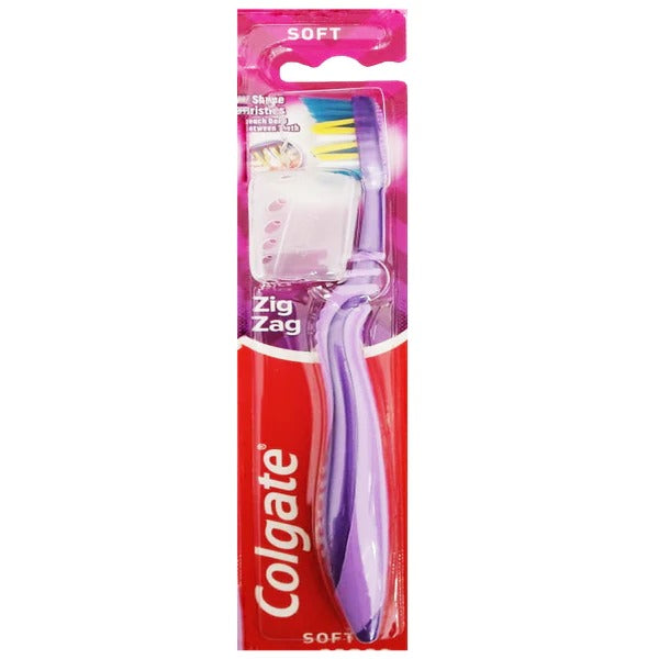 Colgate ZigZag Soft Toothbrush (Purple), 1 Ct