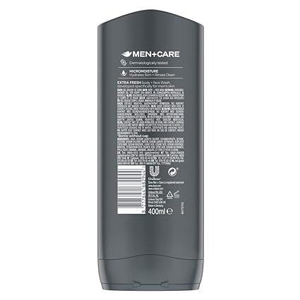 Dove Men + Care Extra Fresh Cooling Agent Body & Face Wash, 400ml - Vitamins House