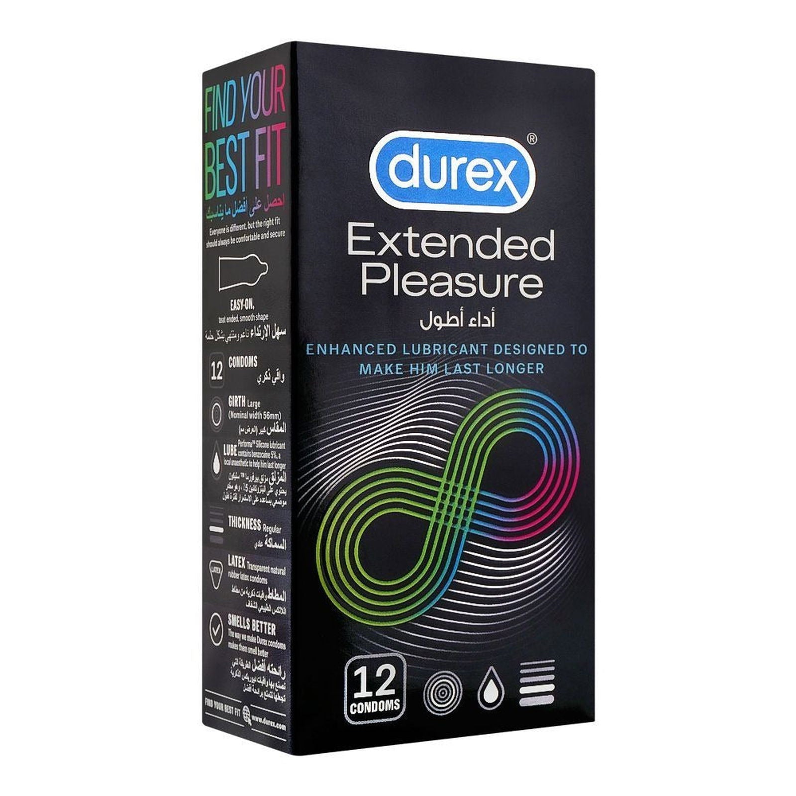 Durex Extended Pleasure Condoms 12 Pack - Vitamins House