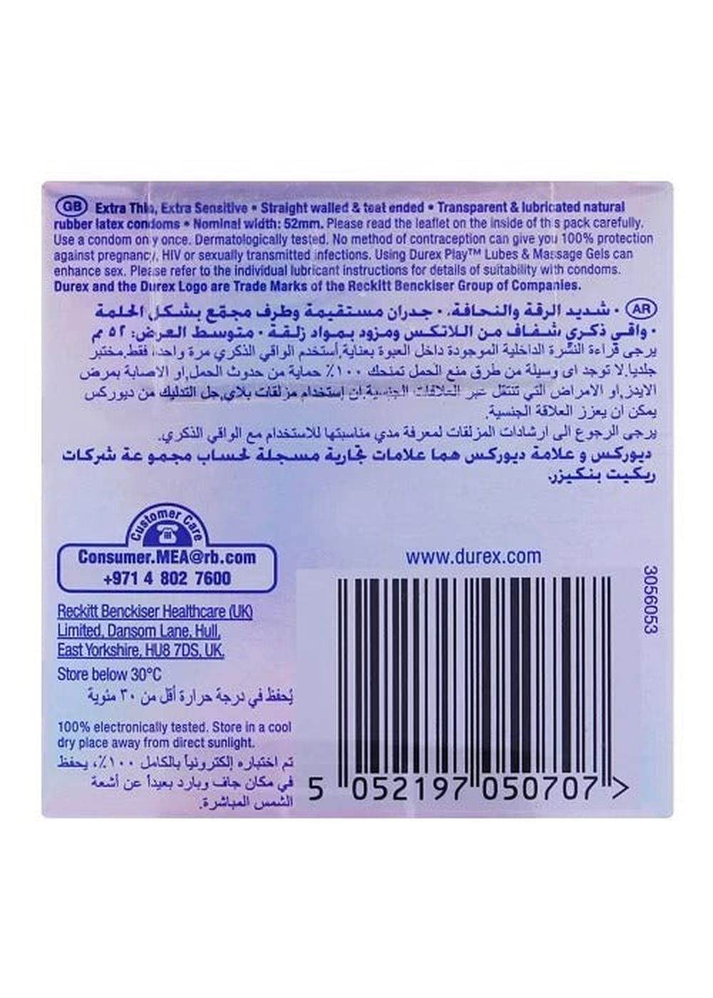 Durex Invisible Extra Thin Condoms 3 Pack - Vitamins House