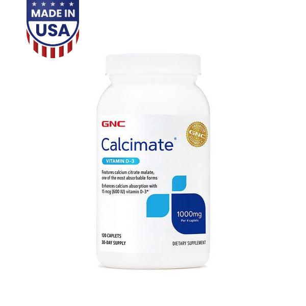 GNC Calcimate 1000mg with Vitamin D-3 120 Caplets