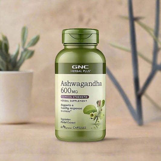 GNC Herbal Plus Ashwagandha 600MG 60caps - Vitamins House