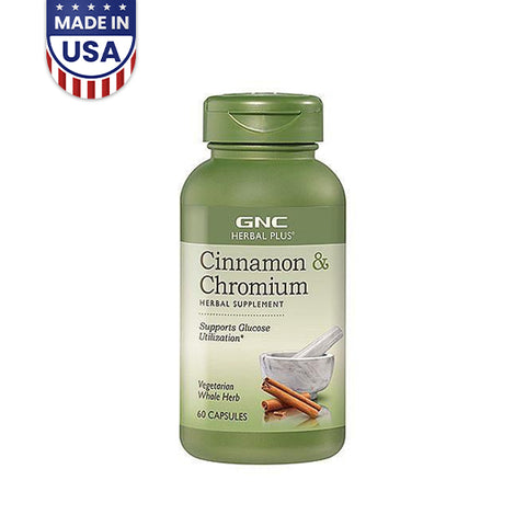 GNC Herbal Plus Cinnamon and Chromium 60 Capsules