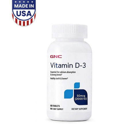 GNC Vitamin D-3 50mcg 2000IU, 180 Tablets