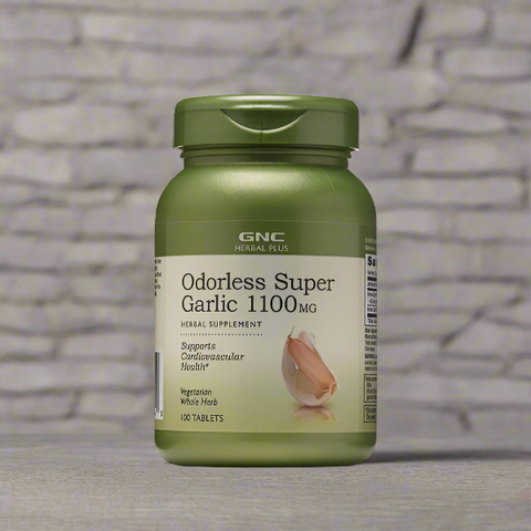 GNC Herbal Plus Odorless Super Garlic 1100mg 100 Tablets - Vitamins House