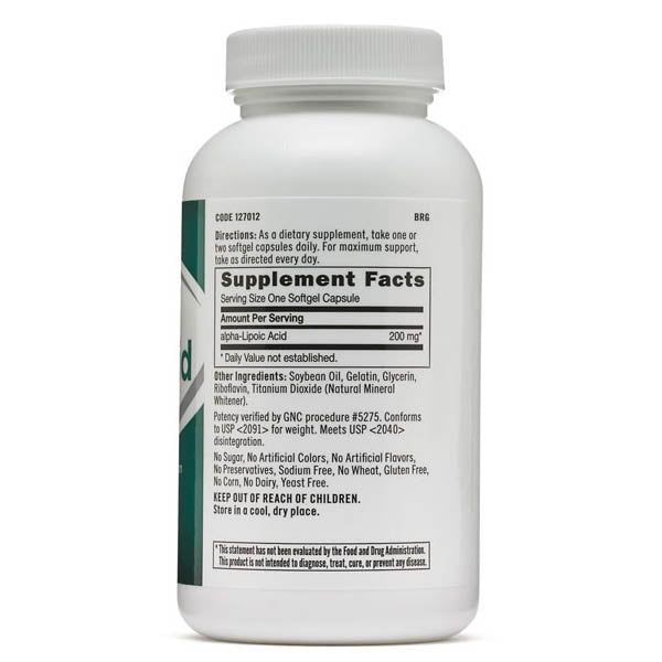 GNC Alpha Lipoic Acid 200mg - Vitamins House