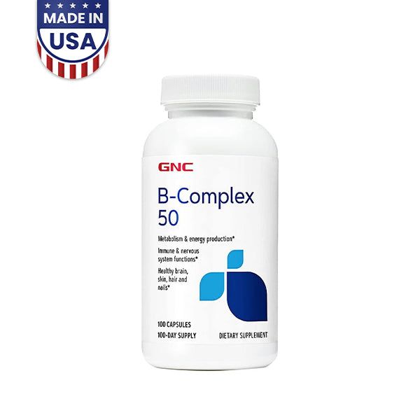 GNC B-Complex 50mg, 100 Capsules - Vitamins House