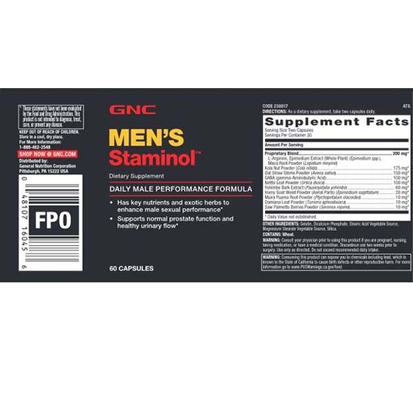 GNC Men's Staminol - Vitamins House