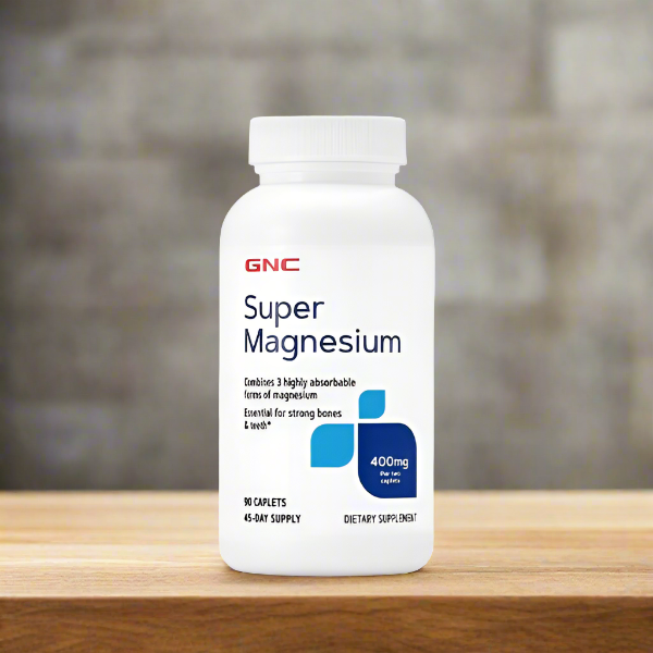 GNC Super Magnesium 400mg 90 Caplets - Vitamins House