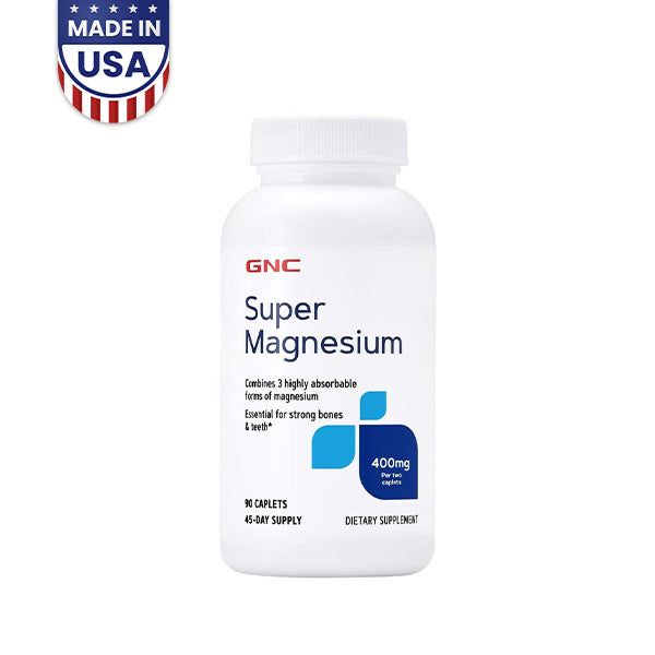 GNC Super Magnesium 400mg 90 Caplets - Vitamins House