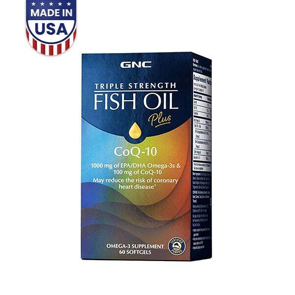 GNC Triple Strength Fish Oil Plus CoQ10 60CT - Vitamins House
