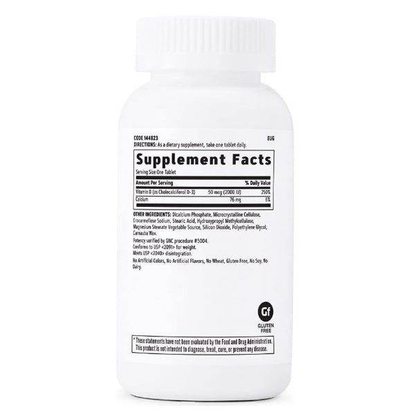 GNC Vitamin D-3 50mcg 2000IU, 180 Tablets - Vitamins House