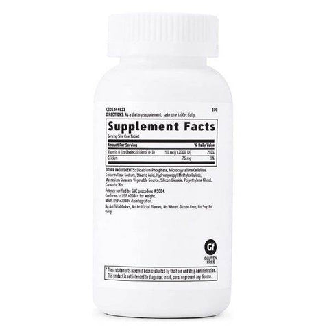 GNC Vitamin D-3 50mcg 2000IU, 180 Tablets - Vitamins House