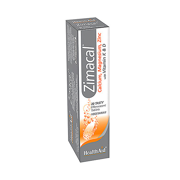 HealthAid Zimacal (Calcium, Magnesium, Zinc, Vit D, Vit K), 20 Ct