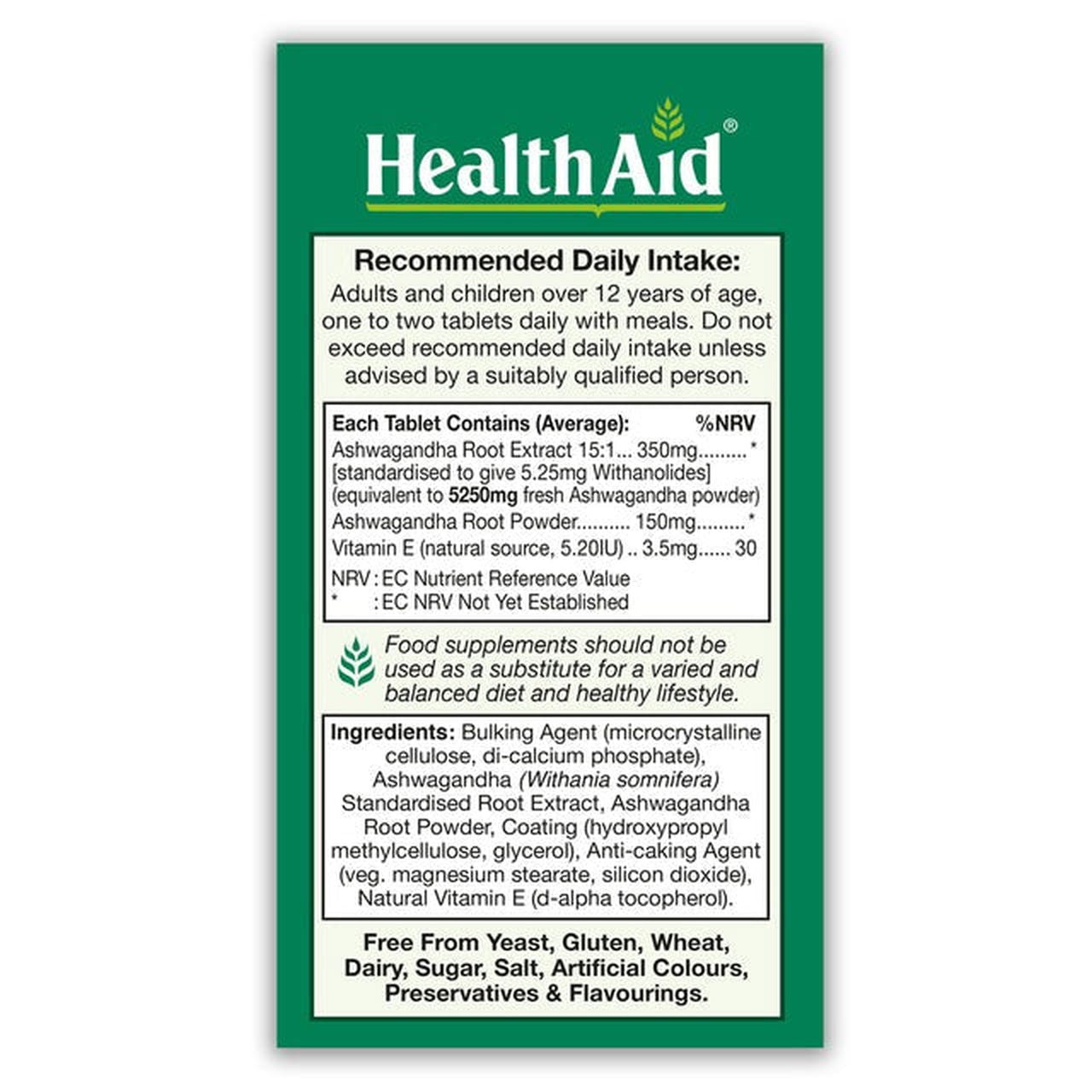 HealthAid Ashwagandha Root Extract, 60 Ct - Vitamins House