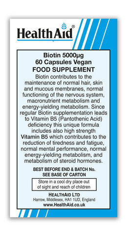 HealthAid Biotin 5000 mcg - Vitamins House