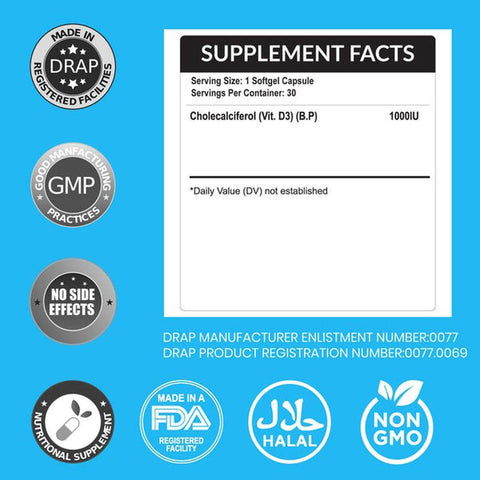 Hi-Nutrition SG Indrop D Softgels - 1000iu - Vitamins House