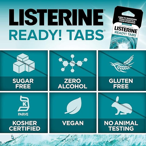 Listerine Clean Mint Sugar Free Chewable Tablets, 8 Ct - Vitamins House
