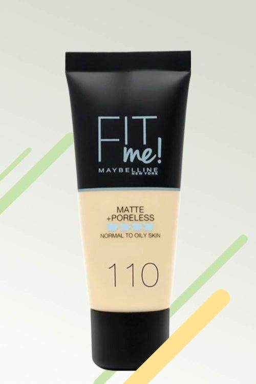Maybelline Fit Me Matte + Poreless Foundation 110 Porcelain 30Ml - Vitamins House
