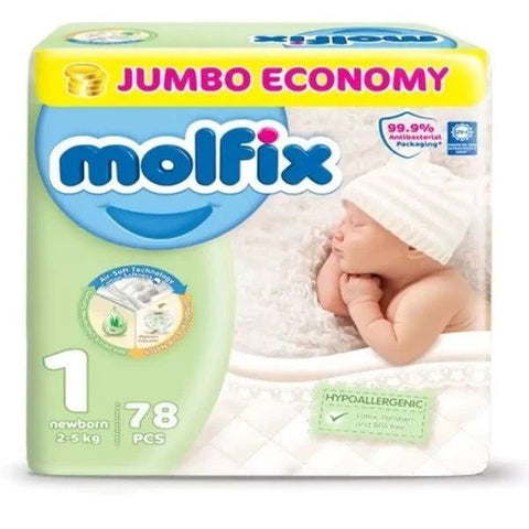 Molfix Diapers Size 1 (Newborn), 78 Ct - Vitamins House