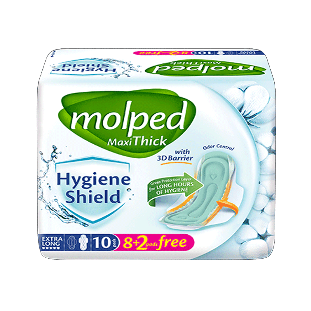 Molped Maxi Thick (Extra Long), 8 Pads - Vitamins House