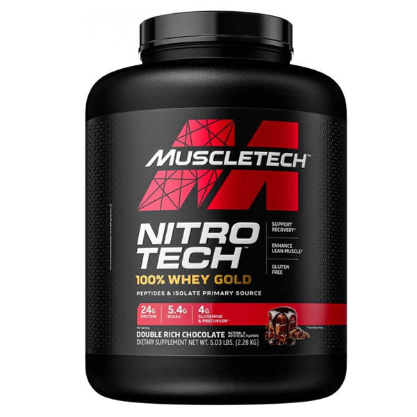 MuscleTech, Nitro Tech 100% Whey Gold, Double Rich Chocolate, 5.03 lbs