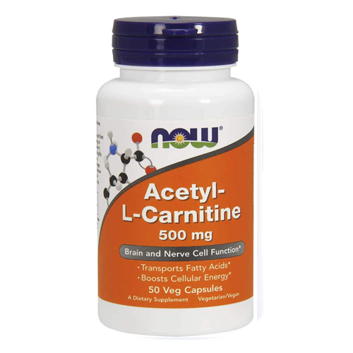 NOW Acetyl-L-Carnitine 500mg, 50 Ct