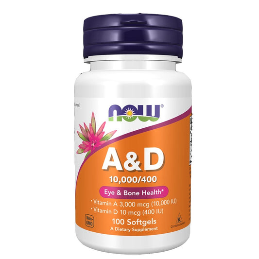 NOW Vitamin A & D 10000/400 IU, 100 Ct