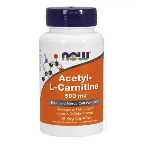 NOW Acetyl-L-Carnitine 500mg, 50 Ct - Vitamins House