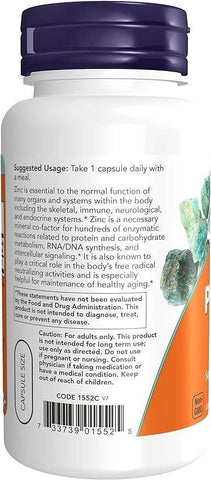 NOW Zinc Picolinate 50mg 120 Capsules - Vitamins House