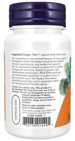 NOW Zinc Picolinate 50mg 60 Capsules - Vitamins House