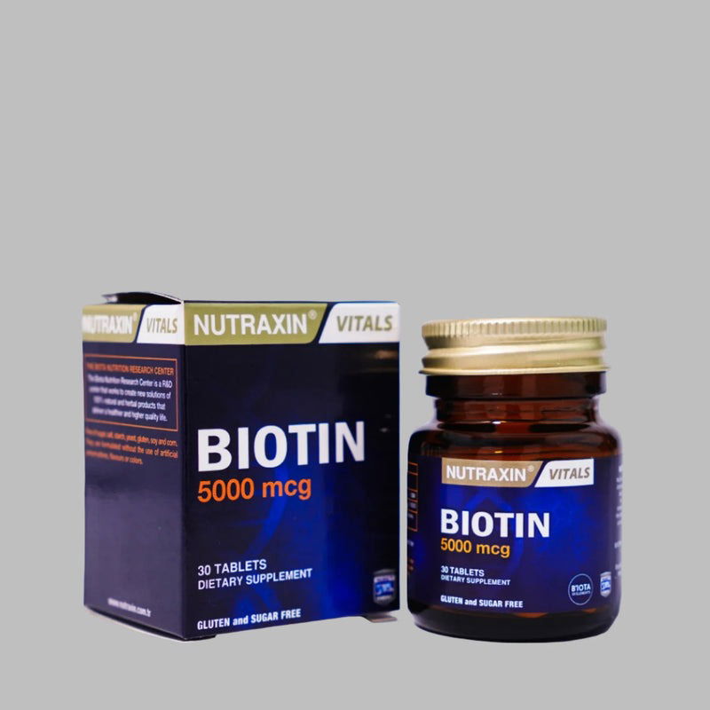 NUTRAXIN BIOTIN 5000MCG 30 CT - Vitamins House