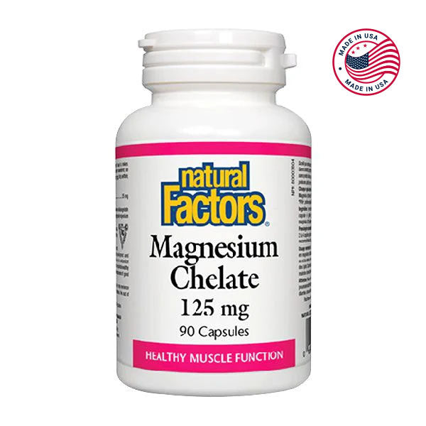 Natural Factors Magnesium Chelate 125mg, 90 Ct