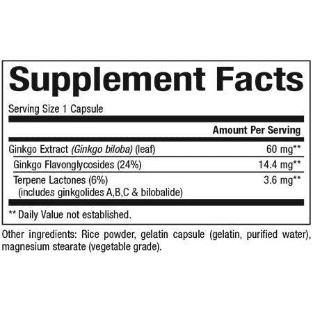 Natural Factors Ginkgo Biloba, 120Ct - Vitamins House