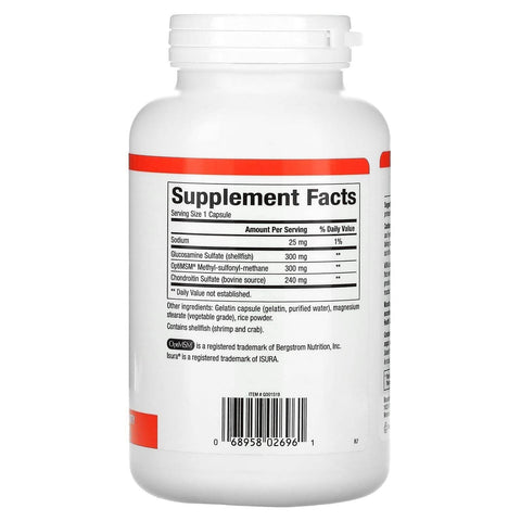 Natural Factors MSM Joint Formula with Glucosamine & Chondroitin Sulfate, 180 Ct - Vitamins House